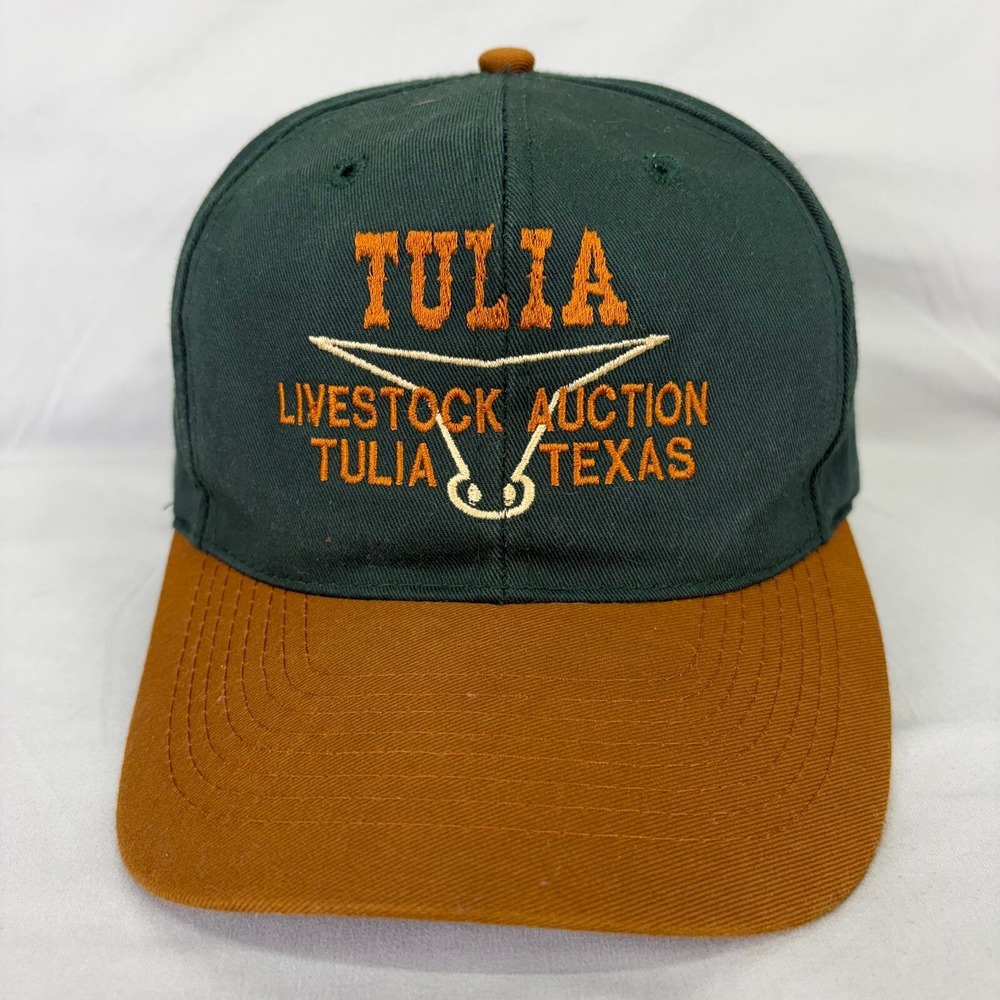 Otto Hat Tulia Livestock Auction Unisex OSFA Green Brown Snapback Cap